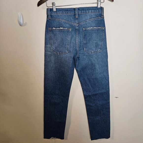 We The Free Straight Leg Denim Jeans NWT Women's Blue Size 24 Distressed - Picture 4 of 4